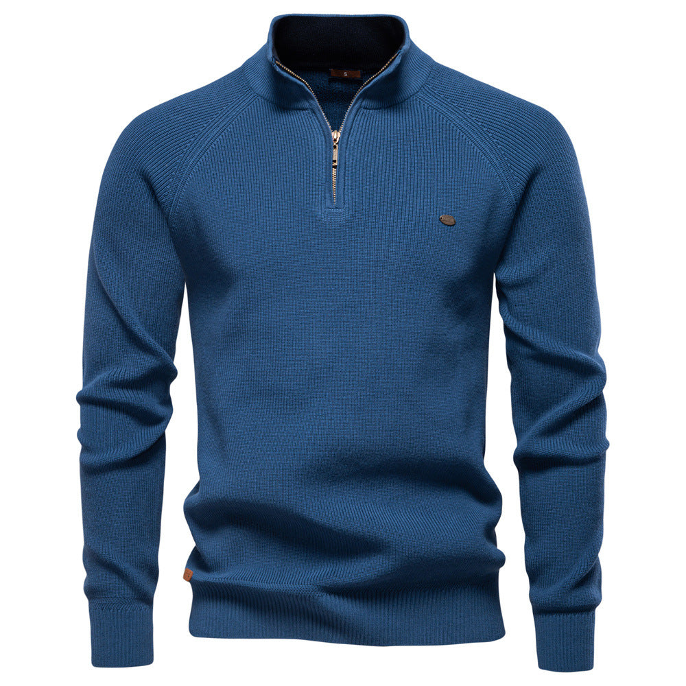 WESTON | RIBBED KNIT HALF-ZIP PULL OVER PIERRE