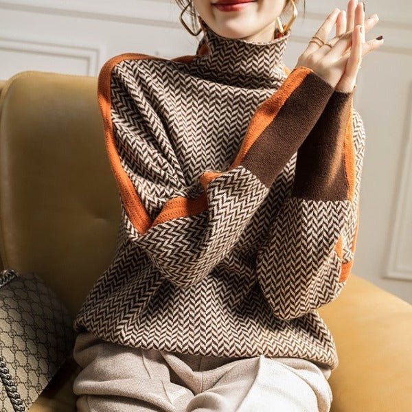 Helena | Elegant Sweater with Contrasting Stripes for Daily Comfort