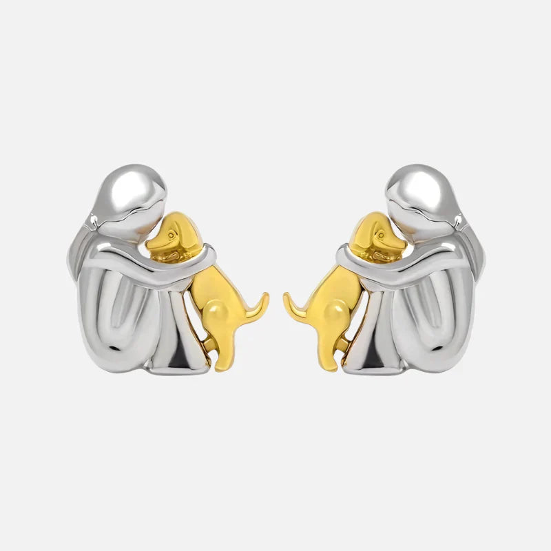 Bicolor Hugg Earrings in Silver and Gold