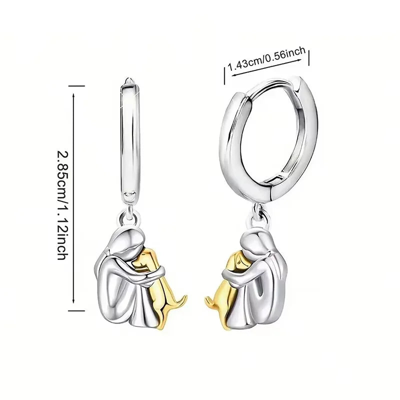 Ginny™ - Earrings with Dog Icon (Round Closure)
