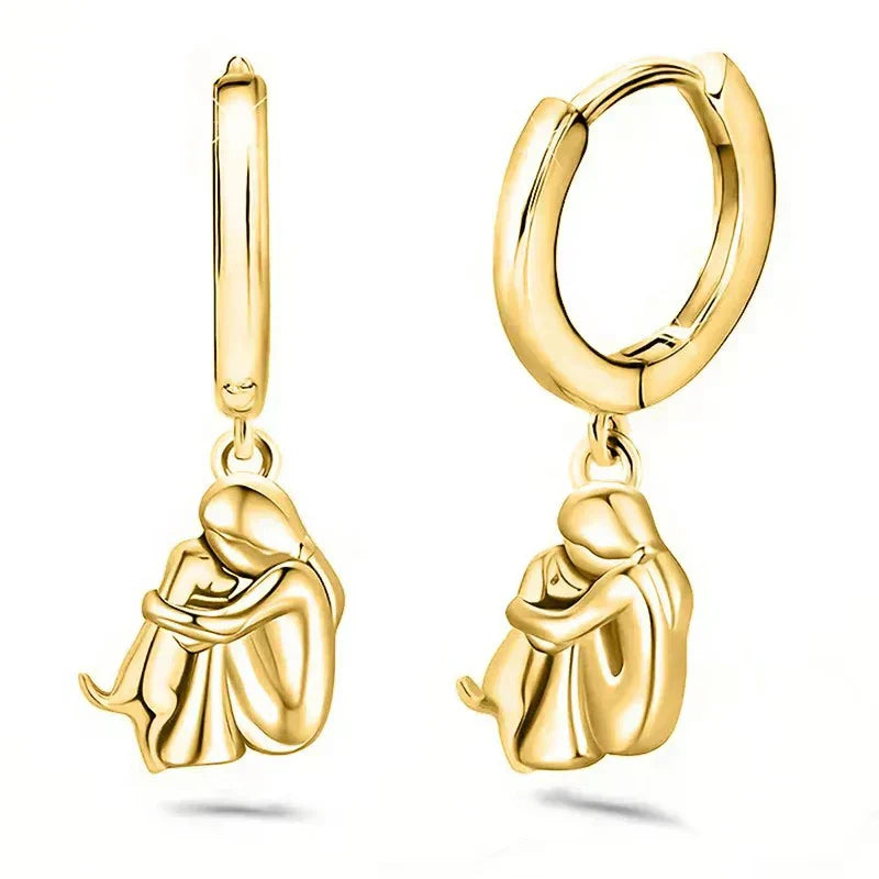 Ginny™ - Earrings with Dog Icon (Round Closure)