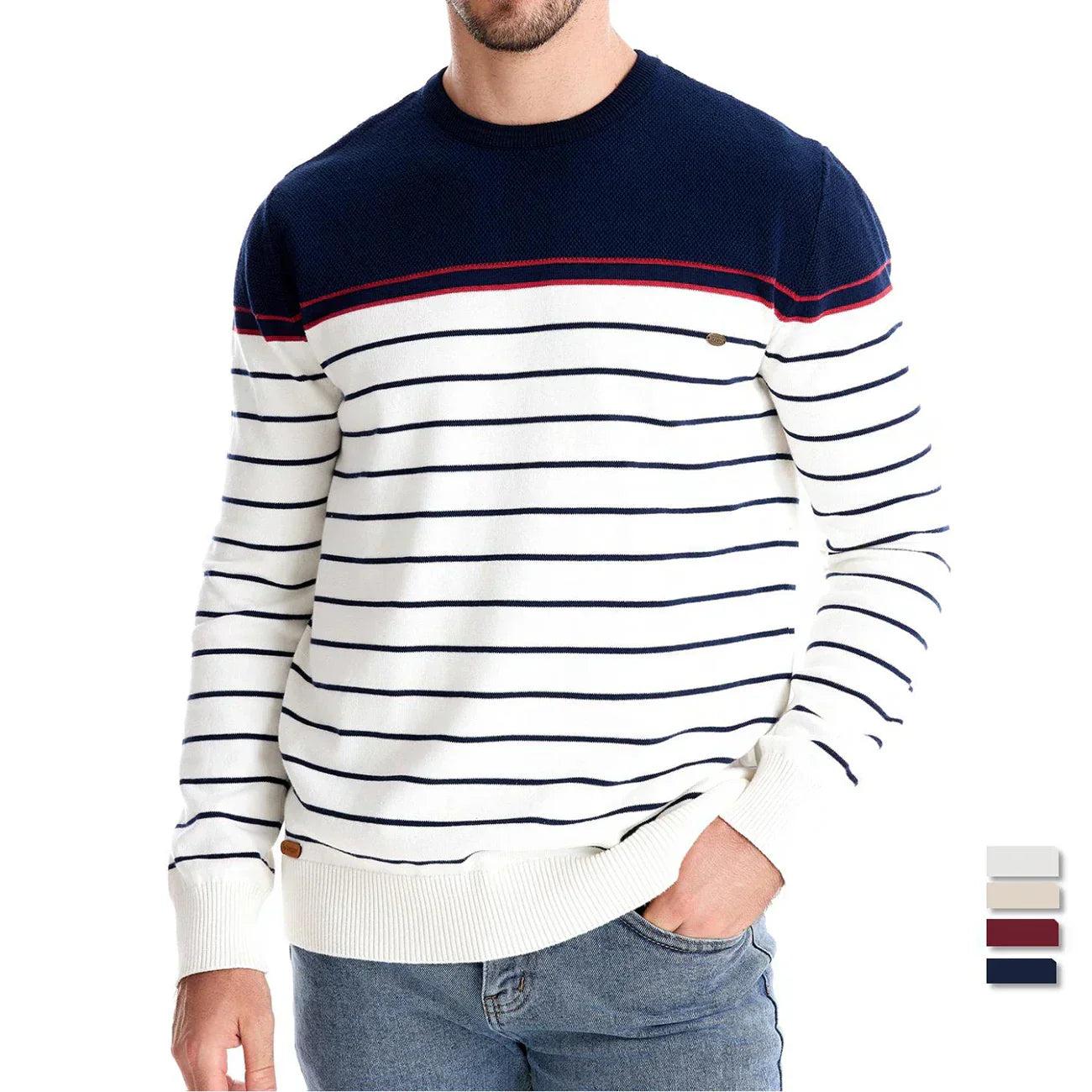 STEFAN | Men's Sweater with Stripes for Comfort and Timeless Style
