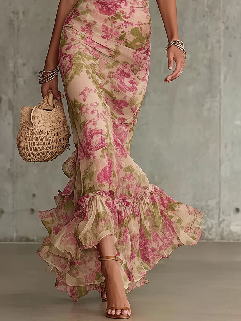 Estella | Romantic Floral Puff Sleeve Maxi Dress