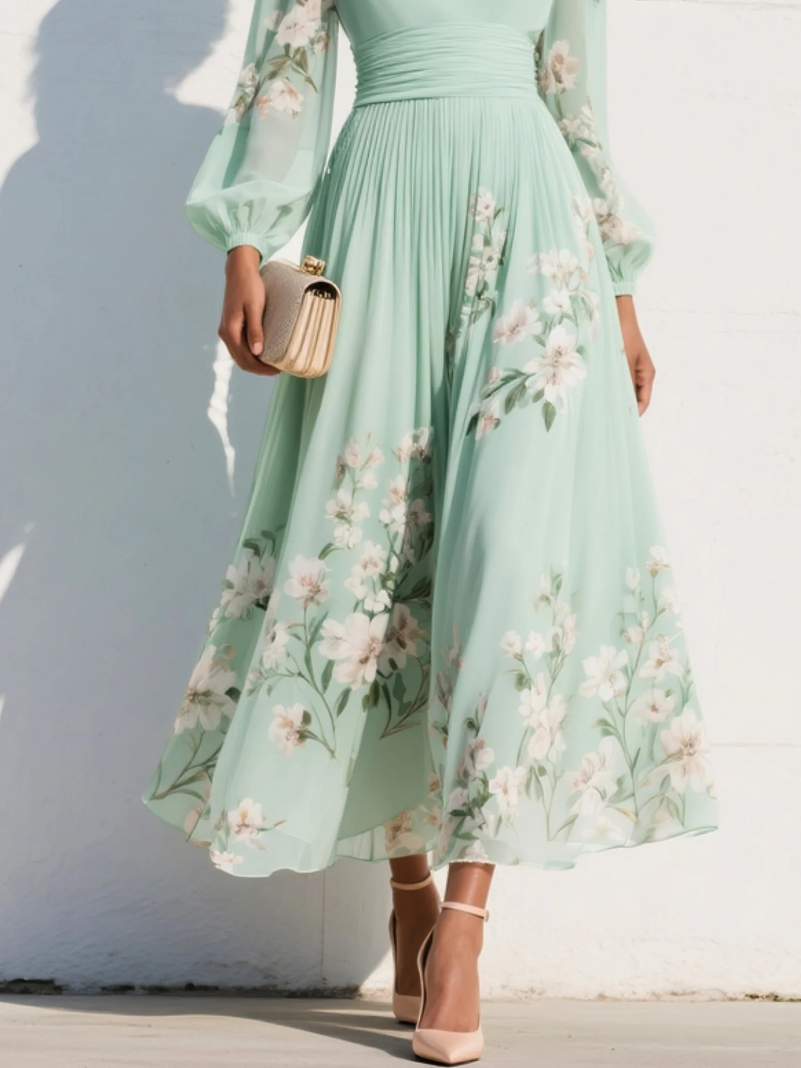 Primrose | Floral Pleated Maxi Dress