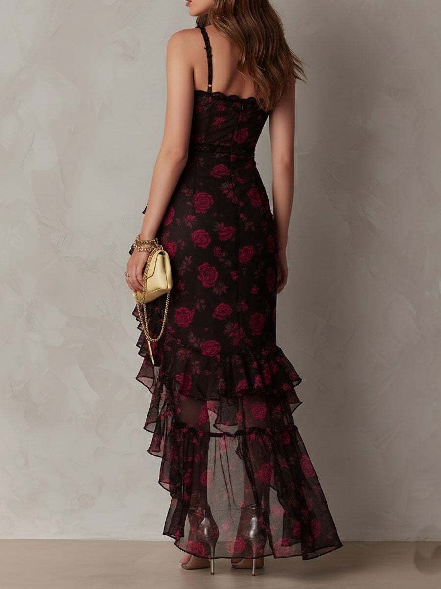 Lowe | Floral Dress with Ruffles and Tiered Hem