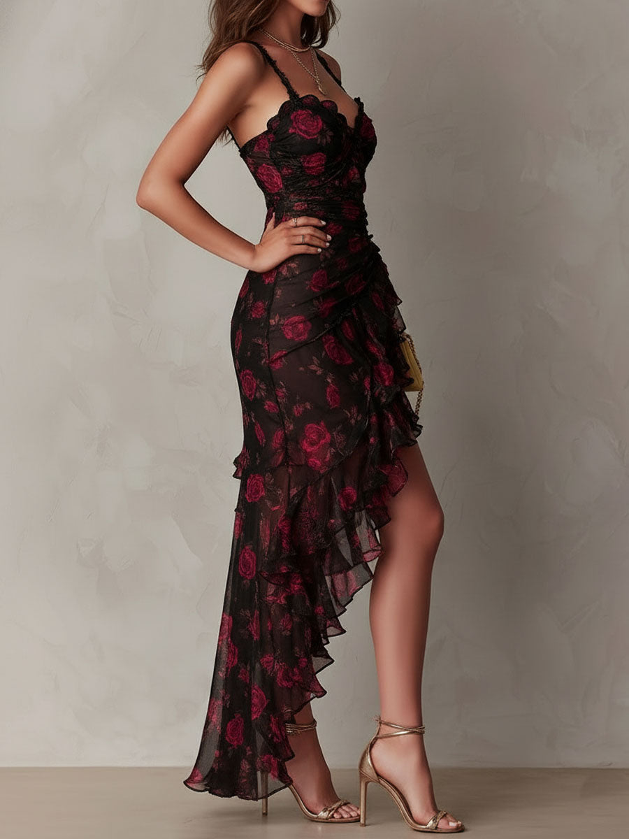 Lowe | Floral Dress with Ruffles and Tiered Hem