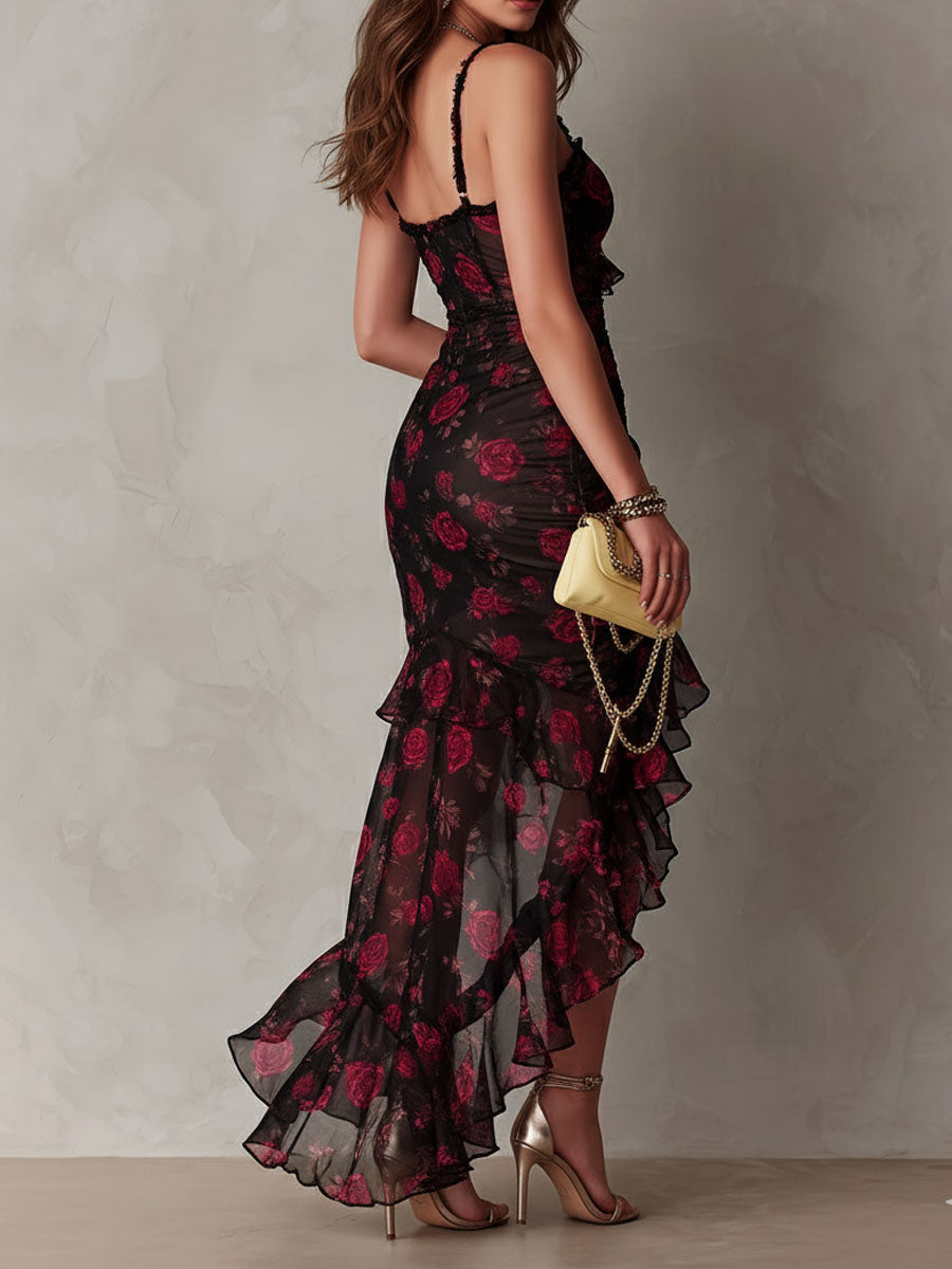 Lowe | Floral Dress with Ruffles and Tiered Hem