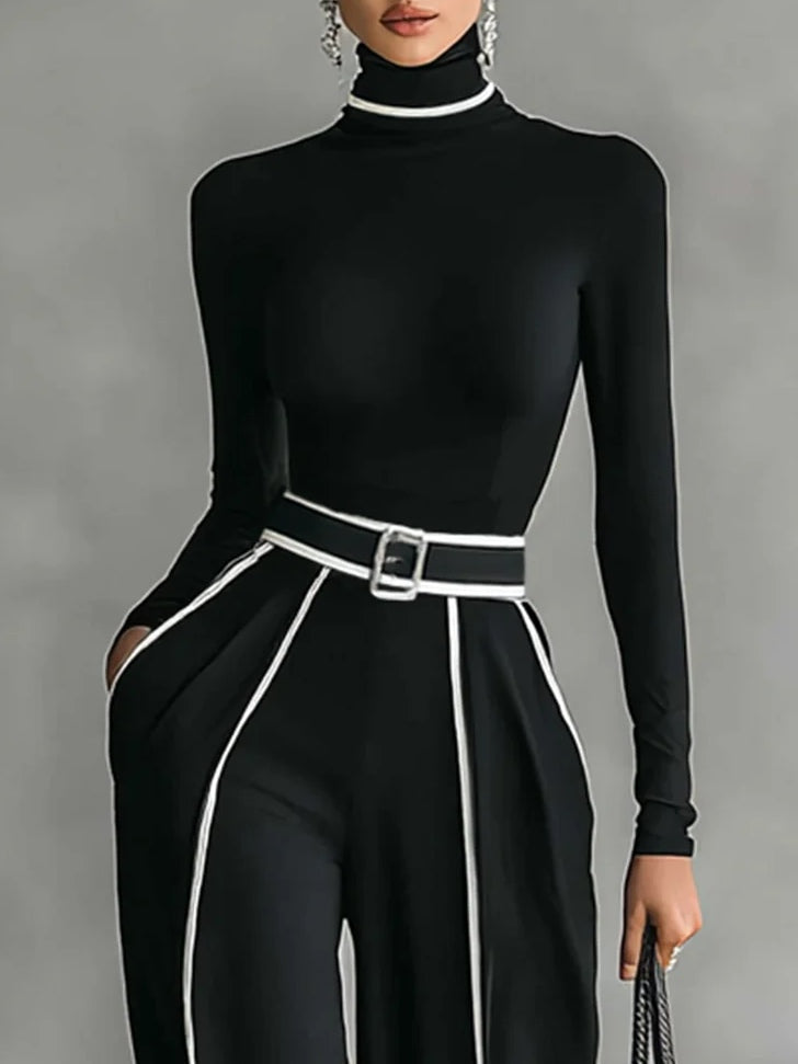 Emma | Elegant Set with High Collar and Wide Pants