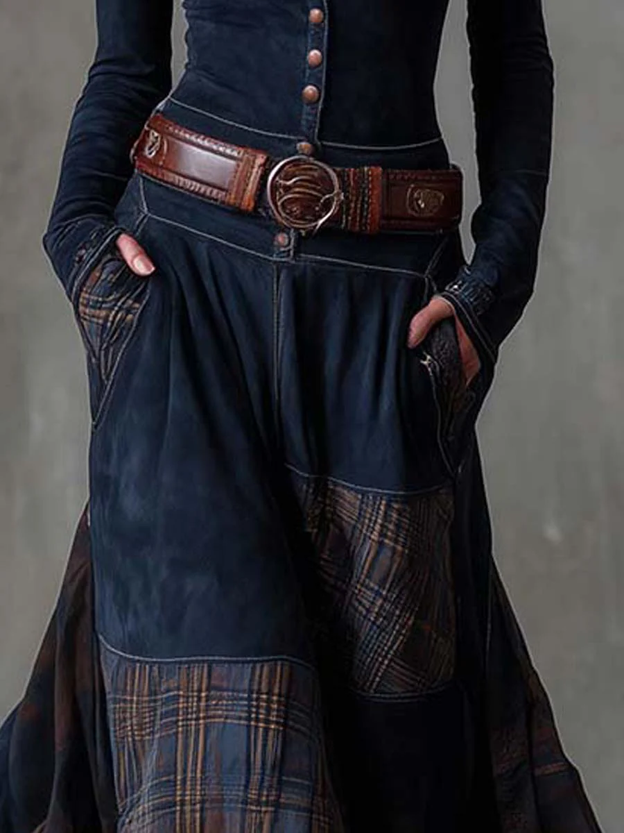Élise | Maxi Dress in Suede with Belt