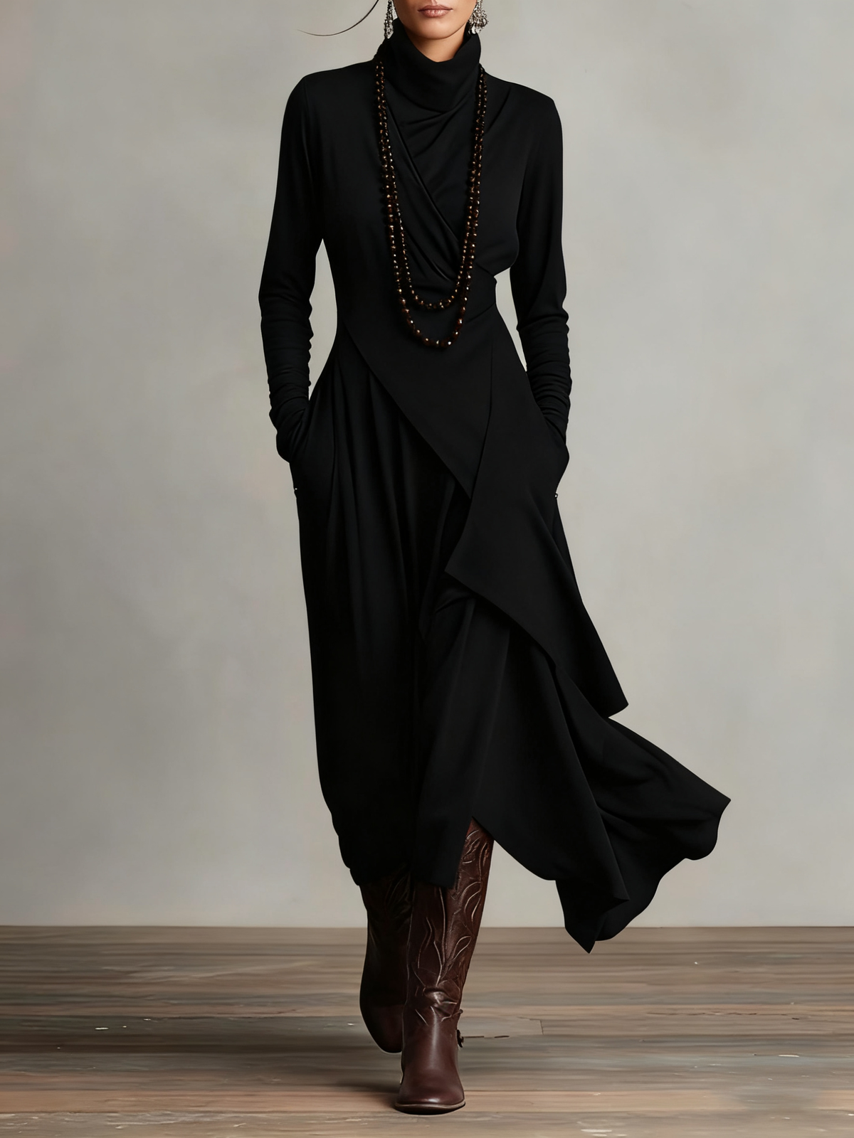 Arielle | Vintage Asymmetrical Collar Dress