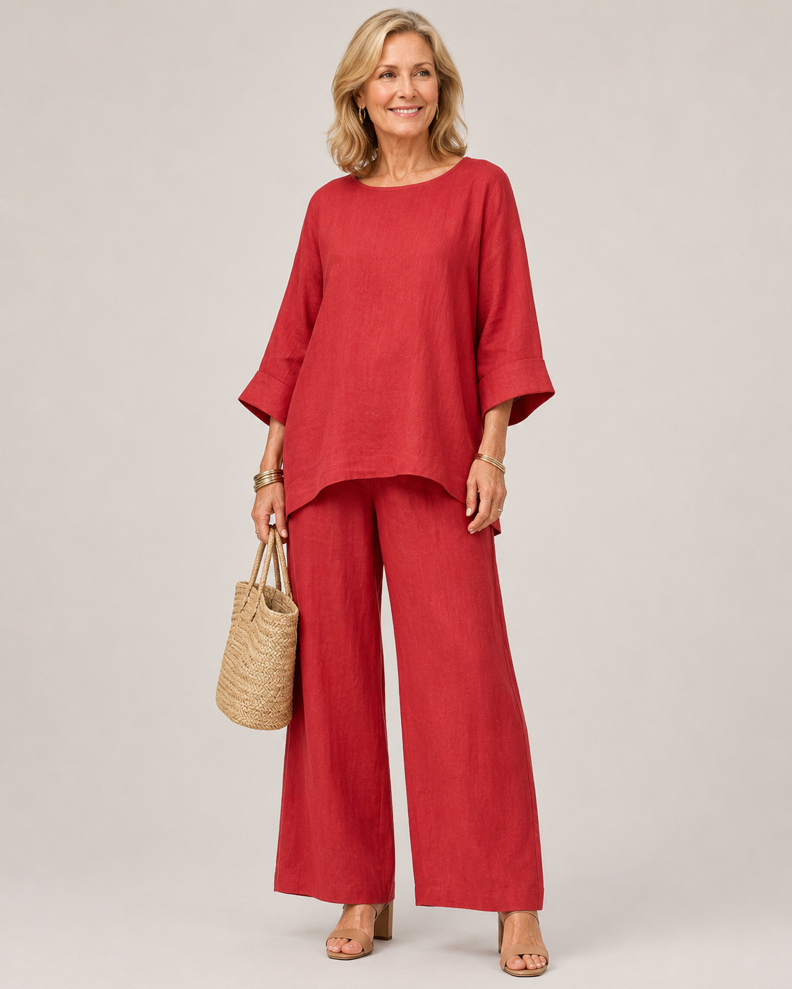 Prue | Oversized Tunic Wide Leg Pant Set