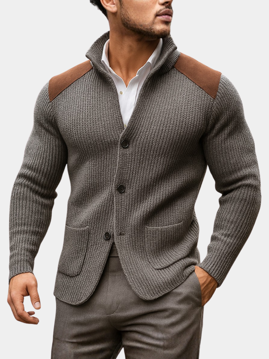 DAAN | Knitted Jacket Vest with Suede Accents for Comfort and Class