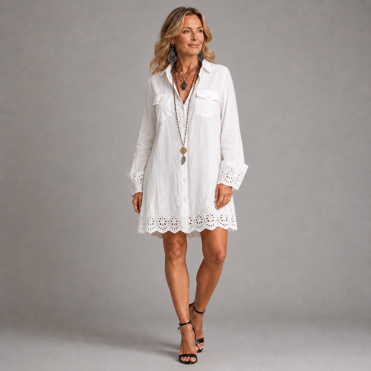 Alessia™ | White Shirt Mini Dress