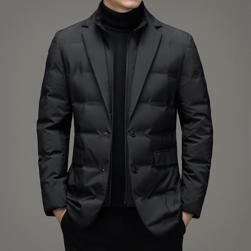HUDSON | Quilted Down Blazer with Stand Collar