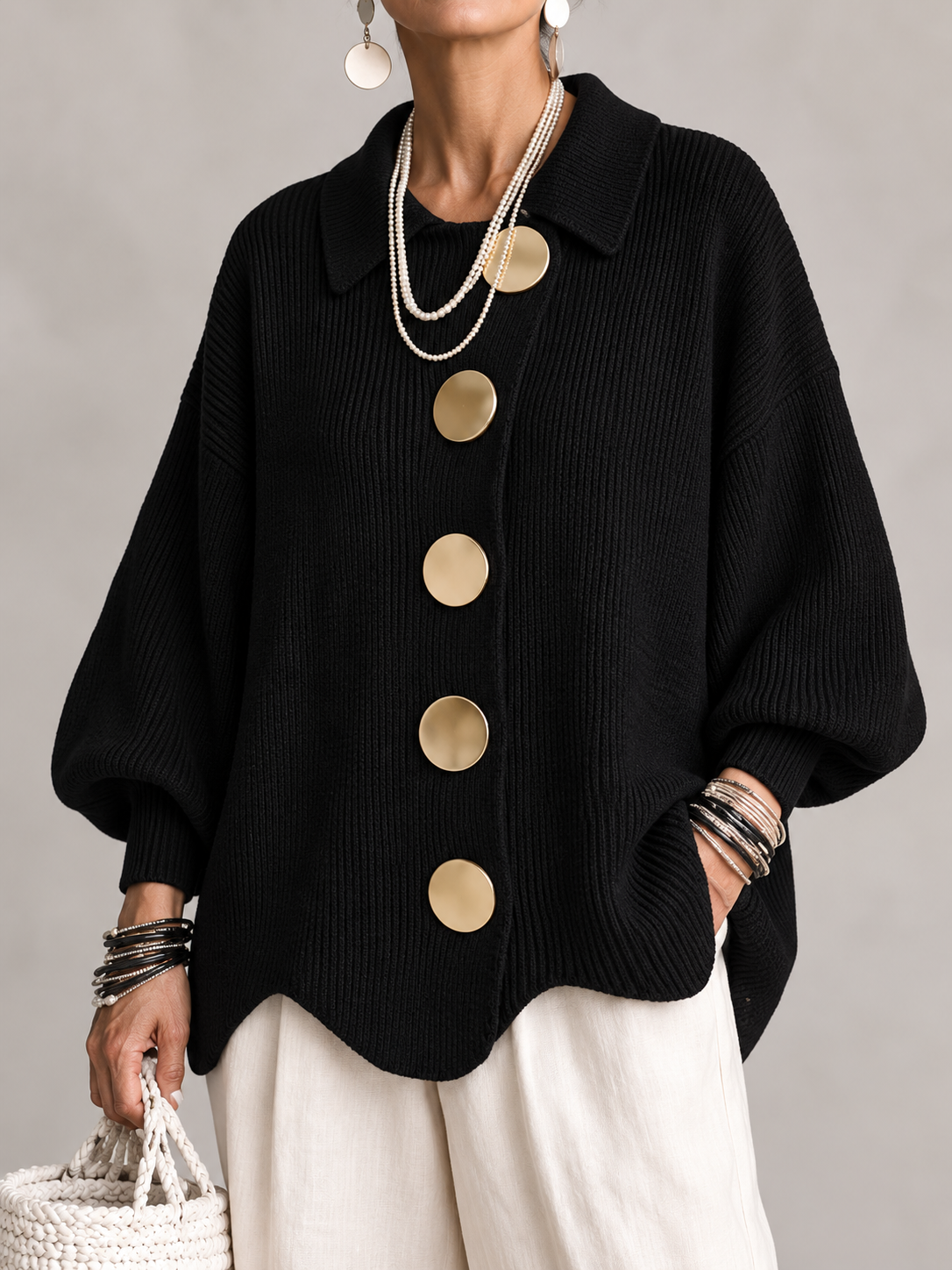 Ardelle™ | Oversized Collared Cardigan