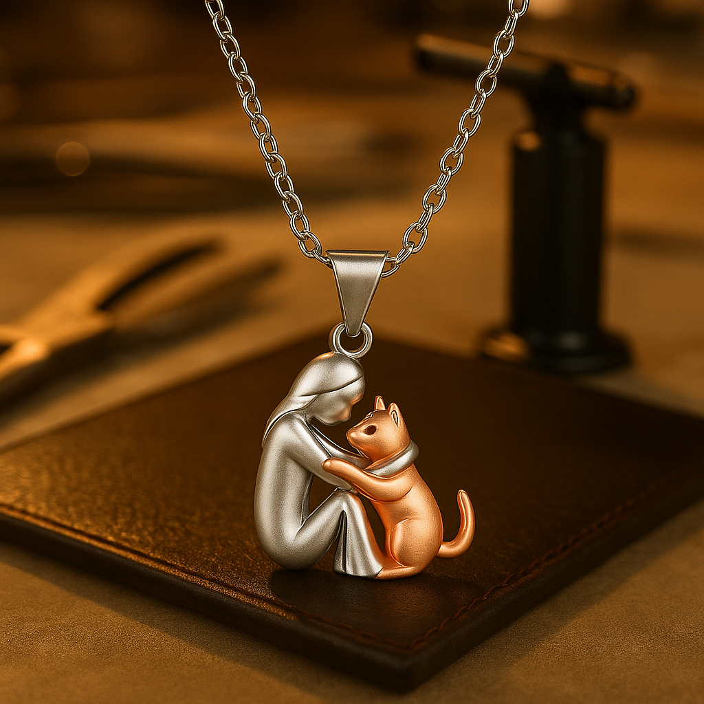 Necklace with Cat Hug Pendant