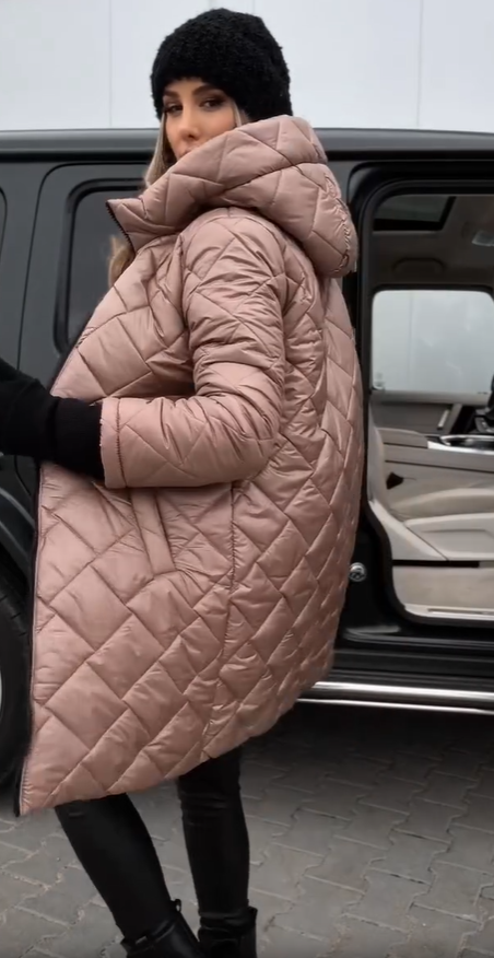 Bogna | Elegant quilted winter coat with hood