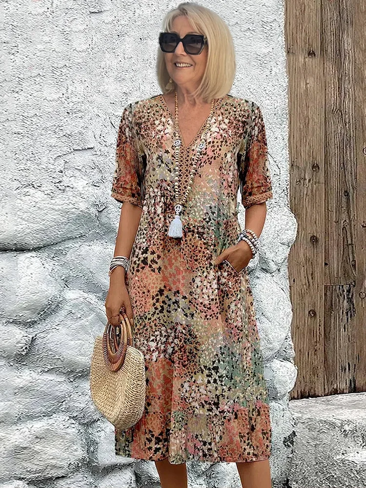 CALLIE | Vibrant Midi Dress Flattering Fit Effortless Style