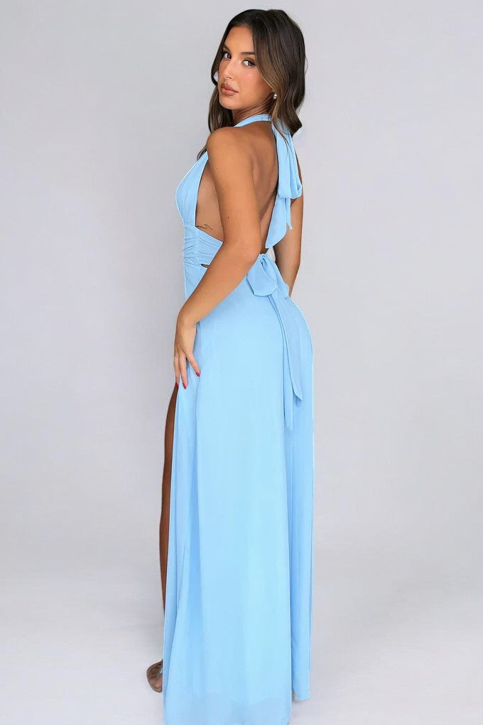 LILLI | Stylish Halter Maxi Dress with High Slit