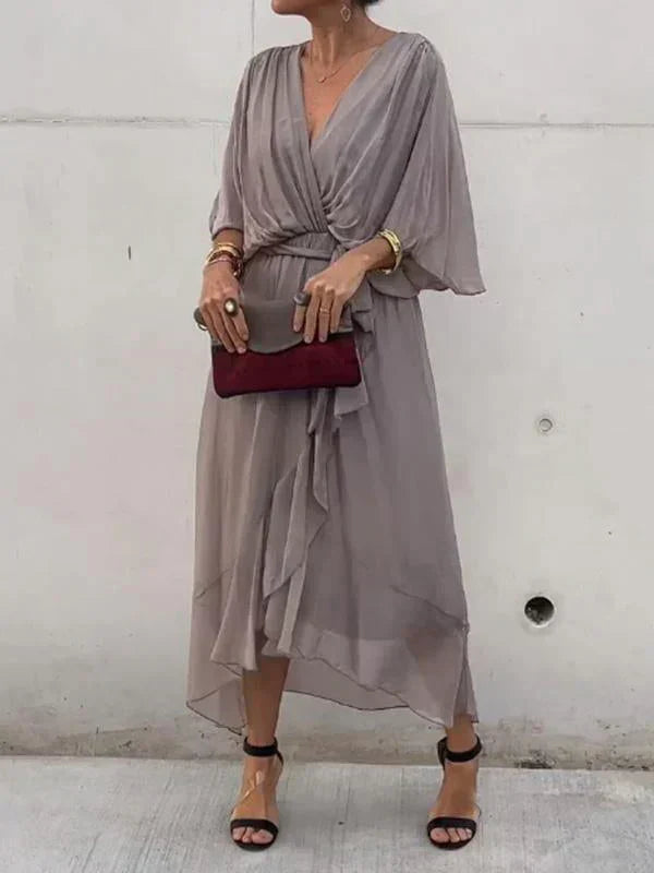 GINEVRA | Long Elegant Dress with Feminine Neckline