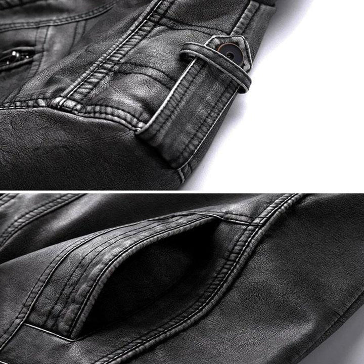 Lacroix™ | Faded Leather Jacket with Hood