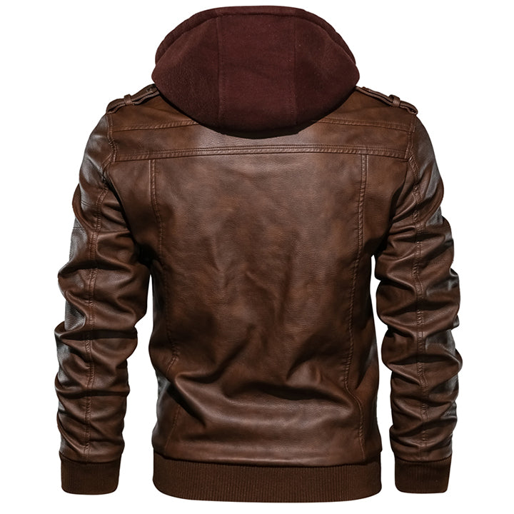 Rousseau™ | Hood & Warm Leather Jacket