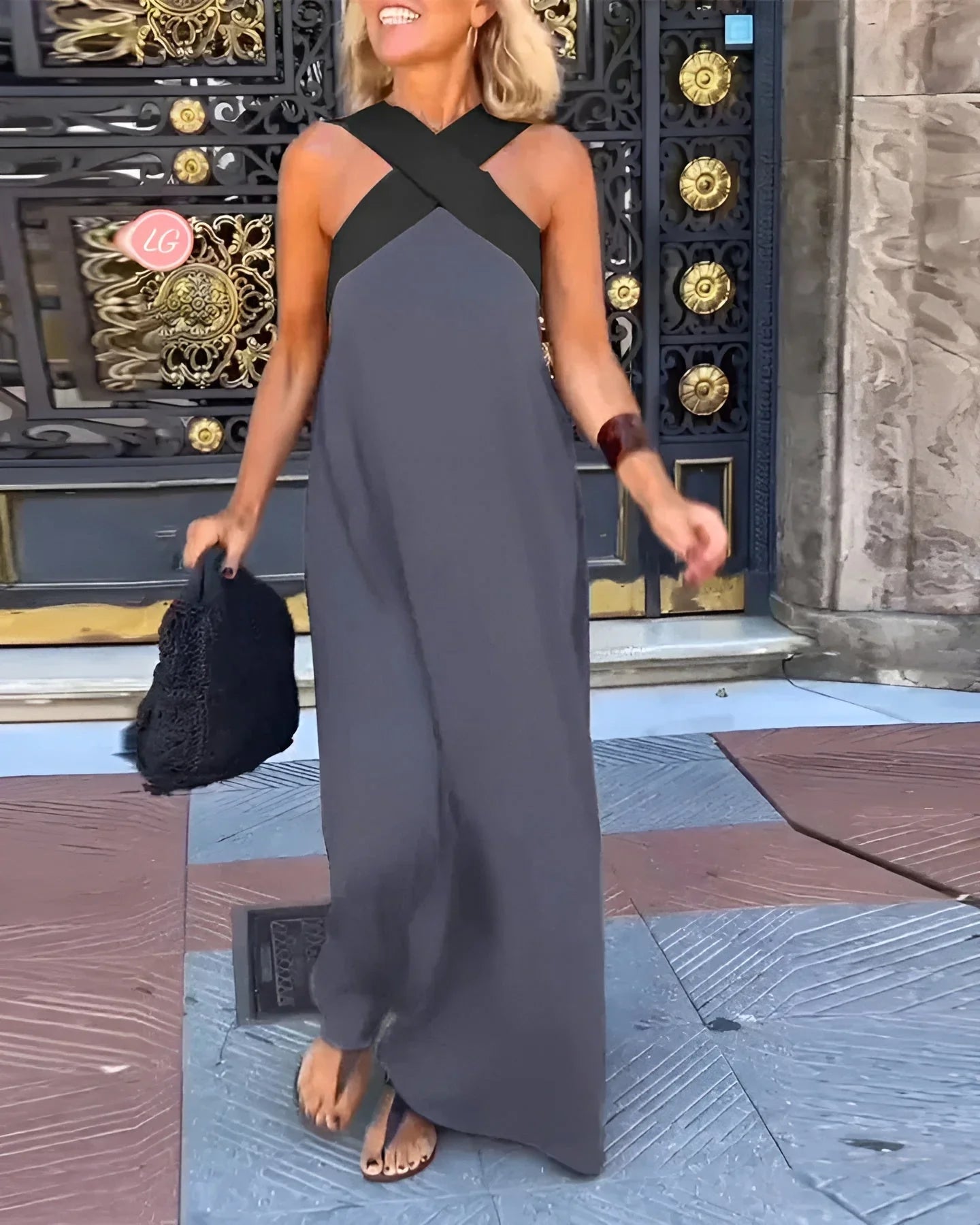 DELFINA | CROSS-OVER CUT DRESS