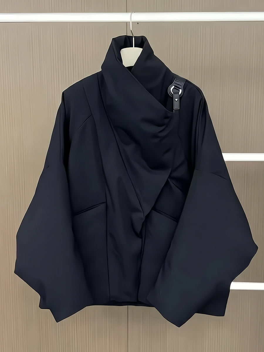 ELOWEN | Padded Jacket with Draped Asymmetric Collar