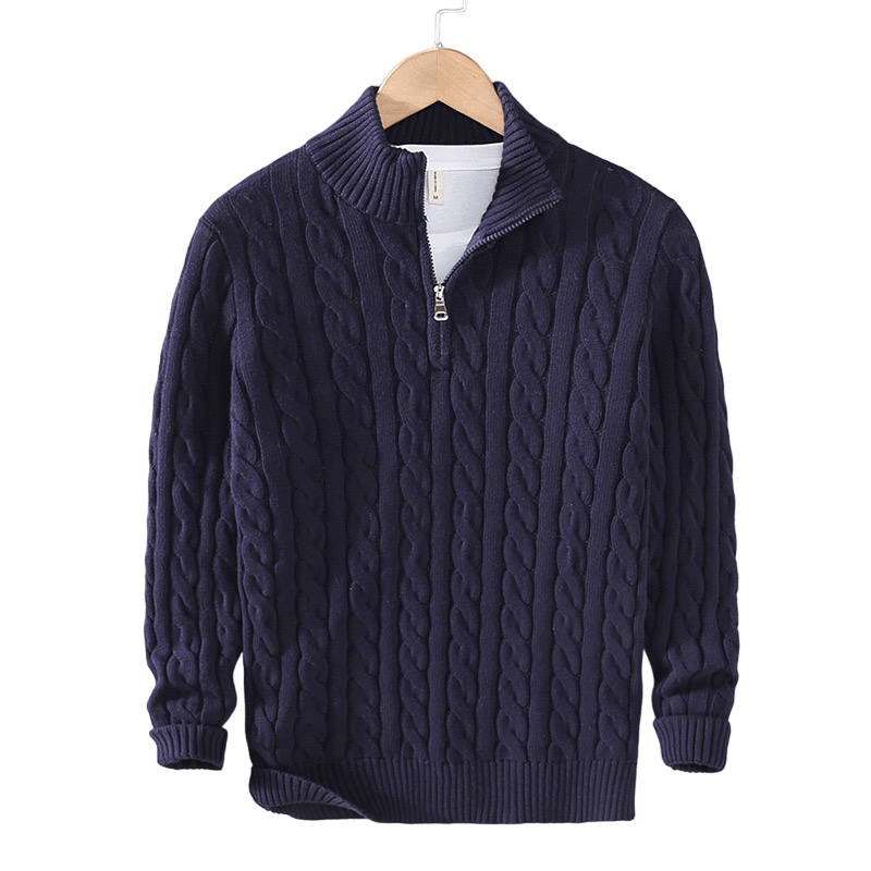TAEBAEK | Ribbed Sweater with Zipper and Unique Design