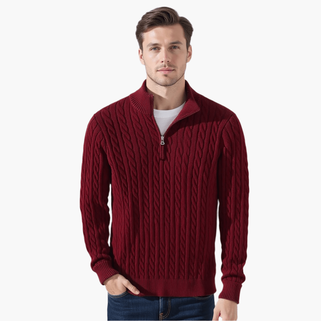 TAEBAEK | Ribbed Sweater with Zipper and Unique Design
