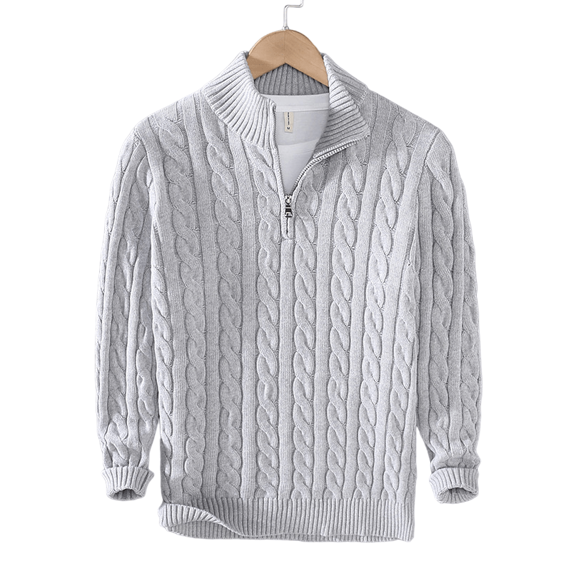TAEBAEK | Ribbed Sweater with Zipper and Unique Design