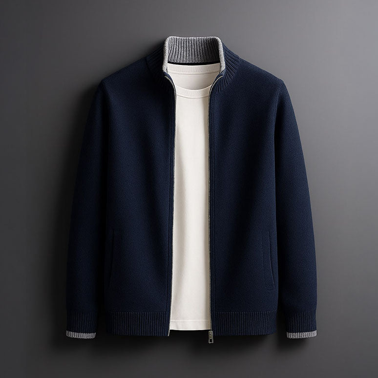 ROSSI ROMA™ | Men's Knitted Jacket with Zipper Warmth and Elegant Everyday Style